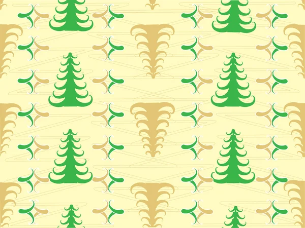 毛皮の木がシームレスなクリスマスのパターン ベクトル — ストックベクタ