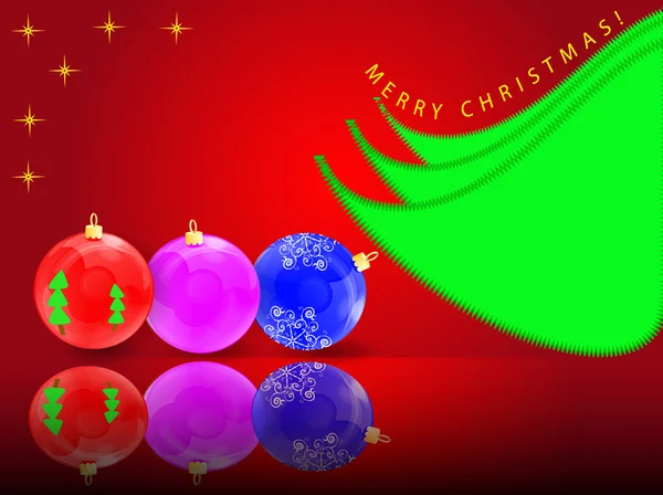 Illustration vectorielle de Noël : sphères de sapin — Image vectorielle