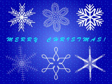 Vector Christmas illustration: snowflakes clipart