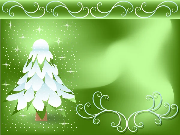 Vector Illustration: winter Christmas tree — Stock Vector