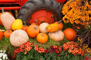 Fall decorations at the farm. clipart