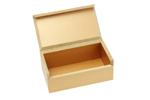 Caixa de presente marrom aberto — Fotografia de Stock