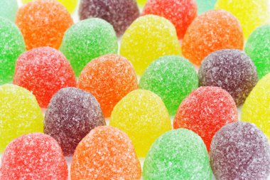 Multicolor sugar coated soft jelly candies