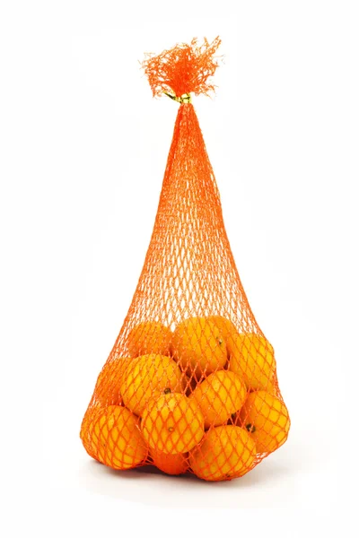 Saco de laranjas de tangerina — Fotografia de Stock