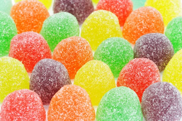 Multicolor sugar coated soft jelly candies — Stockfoto