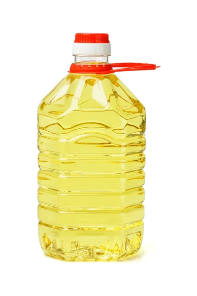 Plastic bottle of cooking oil — Stock Photo, Image