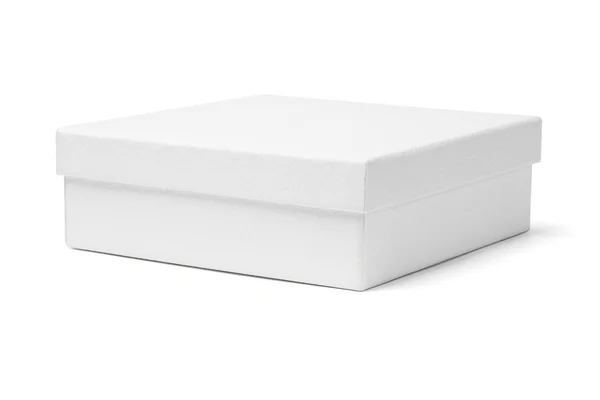 Белый подарочный ящик — стоковое фото