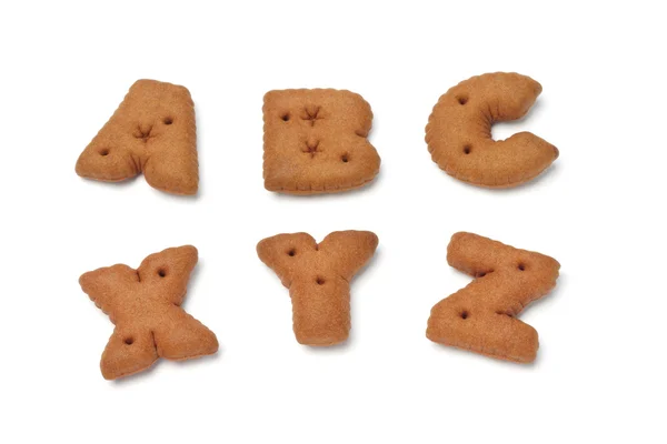 Abc xyz アルファベット チョコレート クッキー — ストック写真
