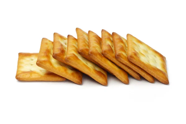 Row of square crackers — Stok fotoğraf