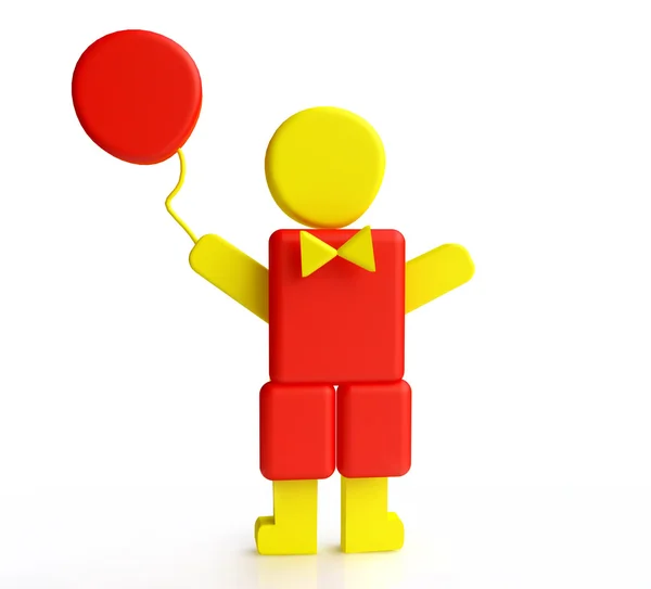 Rolig liten pojke med ballong — Stockfoto