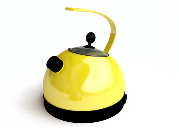 Жовтий електричний чайник — стокове фото