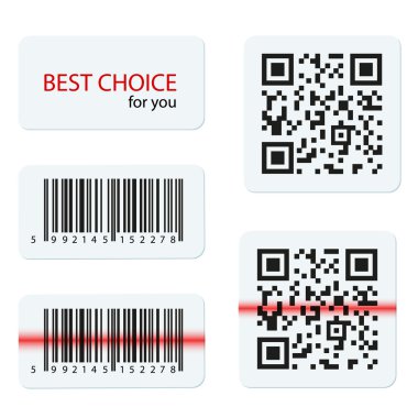 Vector barcode and qr code for your design clipart