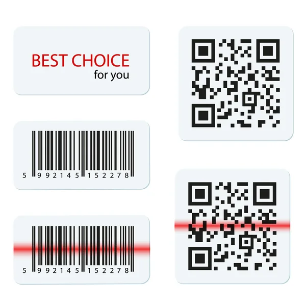 Vector barcode and qr code for your design — Stock Vector