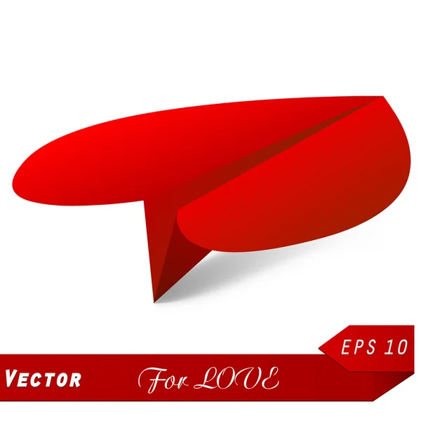 Vektorové koncept srdce a origami letadla. nejlepší volba — Stockový vektor