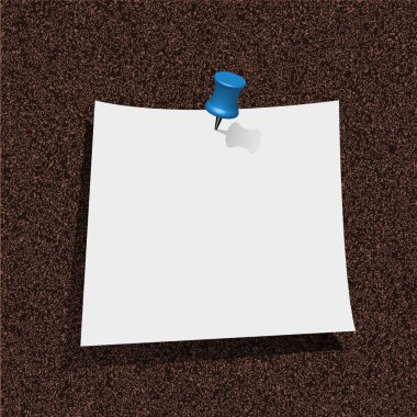 Note paper with pin on cork board. vector illustration. Best choice