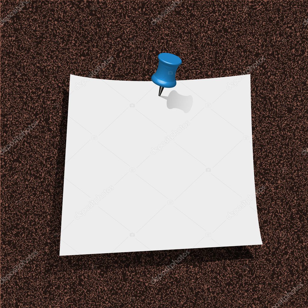 Note paper with pin on cork board. vector illustration. Best choice