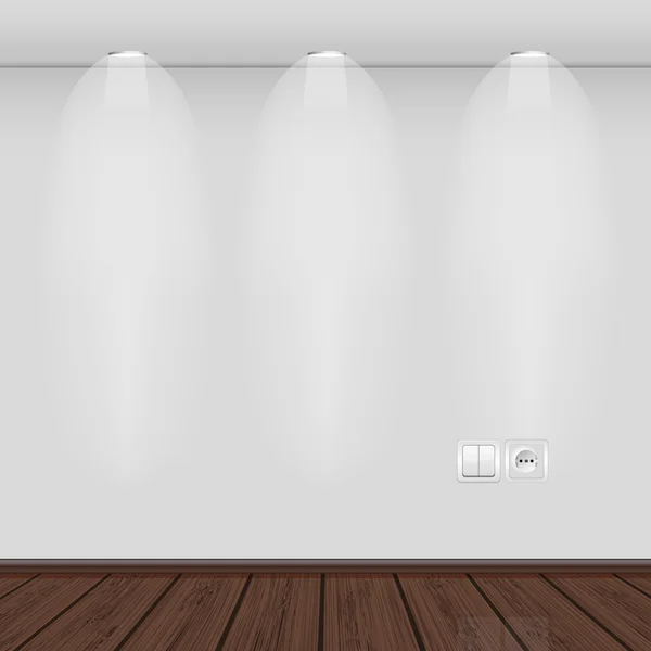 Εσωτερικό με άδειο τοίχο και parquet.vector εικονογράφηση. καλύτερη επιλογή — Διανυσματικό Αρχείο
