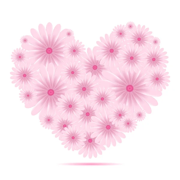 Δημιουργική καρδιά διάνυσμα των λουλουδιών — Διανυσματικό Αρχείο