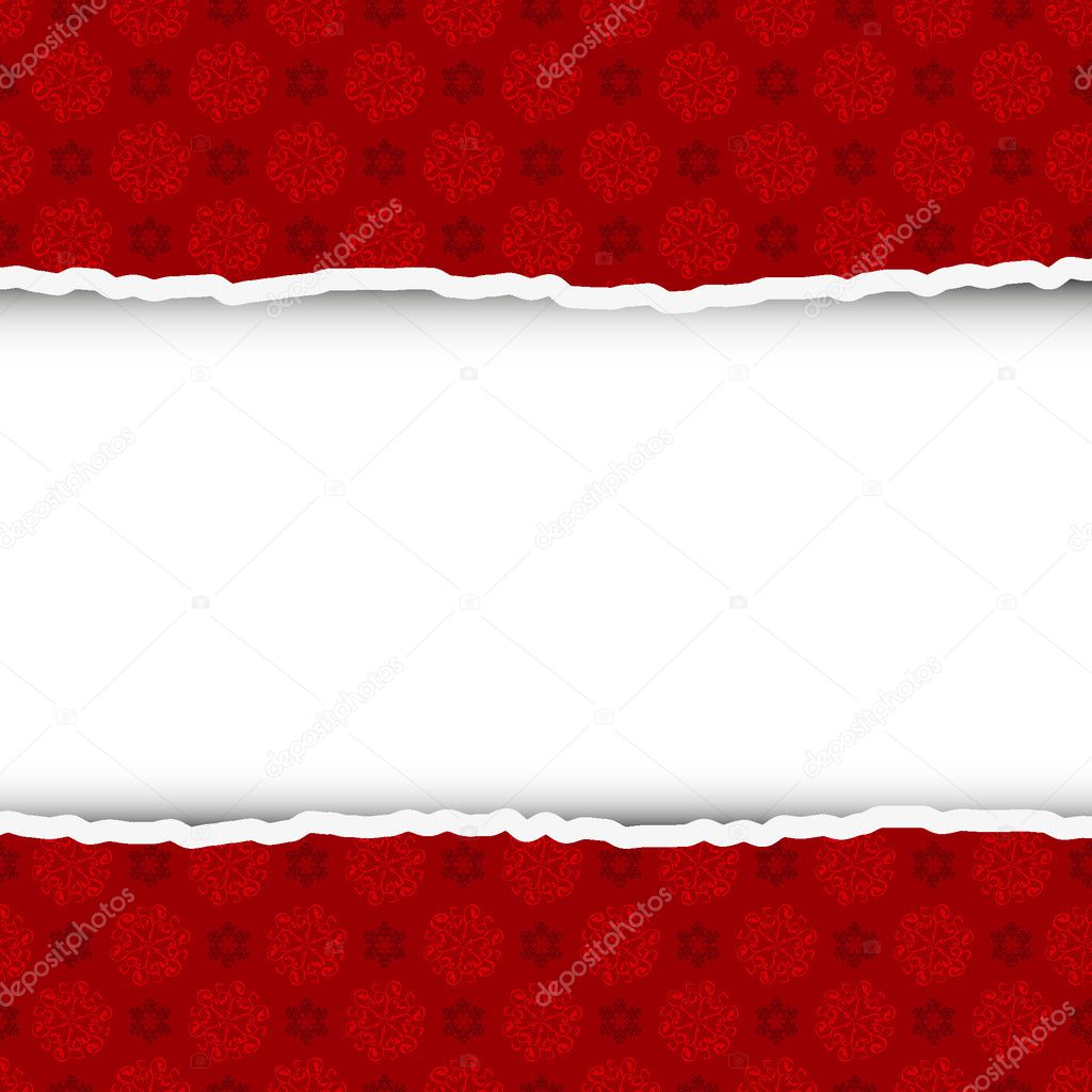 Torn christmas background with place for your text. Vector illustration