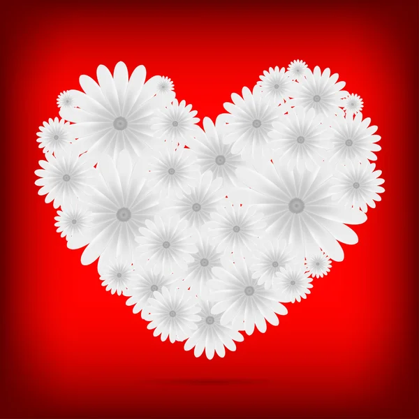 Διάνυσμα δημιουργική καρδιά του υποβάθρου λουλούδια — Διανυσματικό Αρχείο