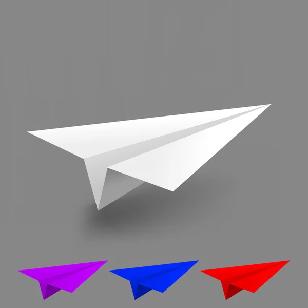 Vector origami avião definido — Vetor de Stock