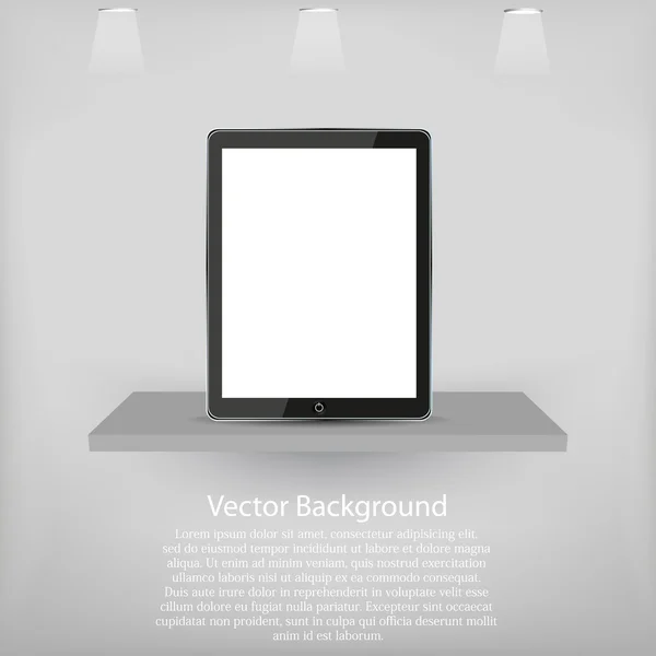 Vector shelf with a computer tablet. Best choice Vector Graphics
