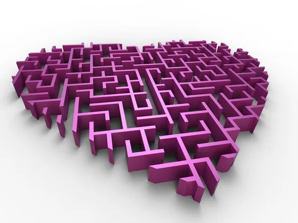 Coração de labirinto — Fotografia de Stock