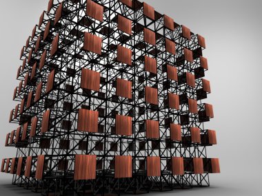 Abstract steel Building Under Construction clipart