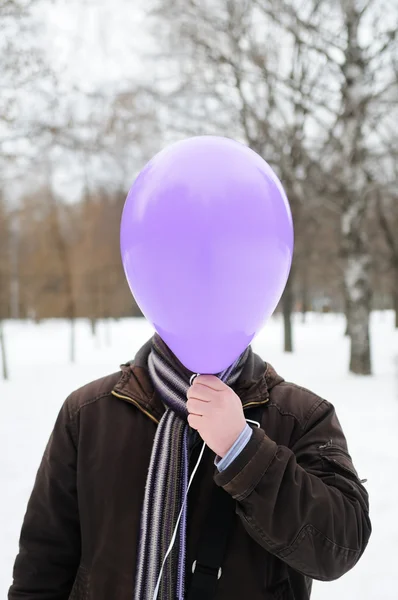 Homem com cabeça - balão — Fotografia de Stock