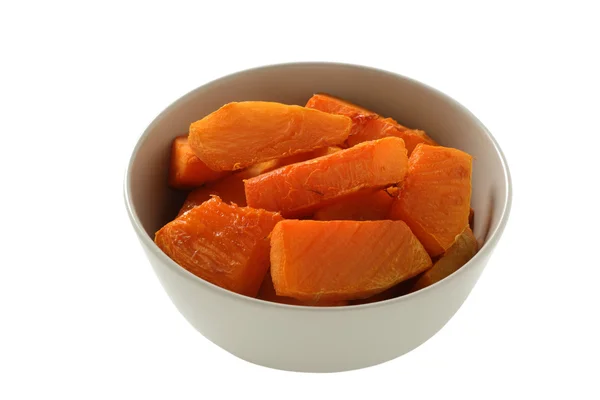 Cut pumpkin in a bowl — Stock Photo, Image
