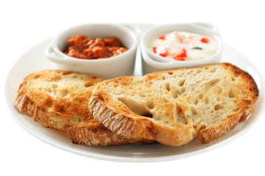 Bread with dips clipart
