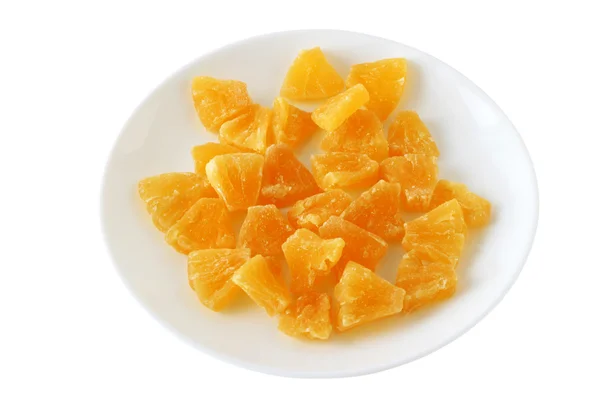 Сушеный ананас на тарелке — стоковое фото