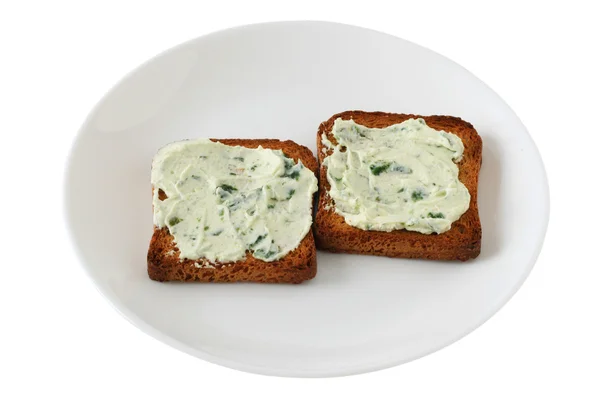 Toasts with cream-cheese — Stock Photo, Image