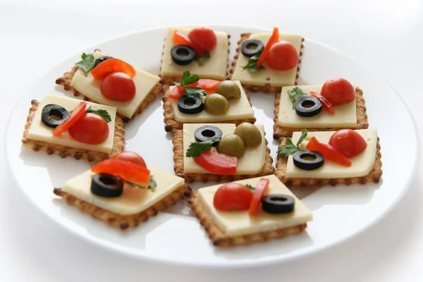 Canape with cheese — Stock Photo, Image