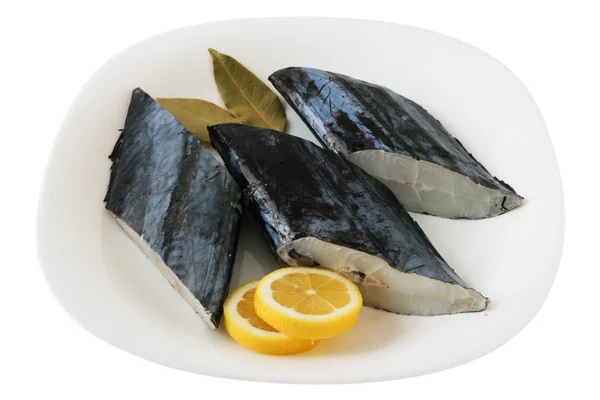 Fresh swordfish with lemon — Stock Photo, Image