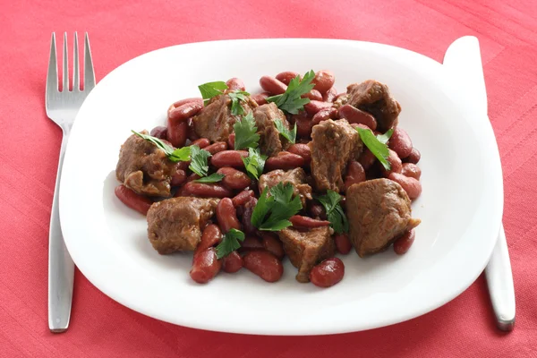 Beef with beans — Stock Photo, Image