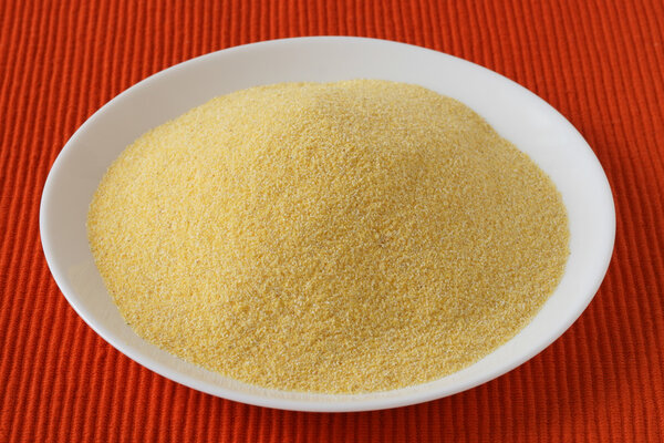 Cornmeal on white plate