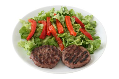 salata ızgara hamburger