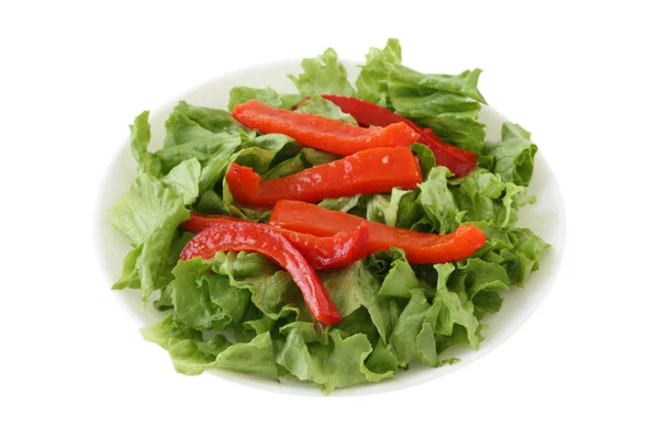 Овощной салат на белой тарелке — стоковое фото