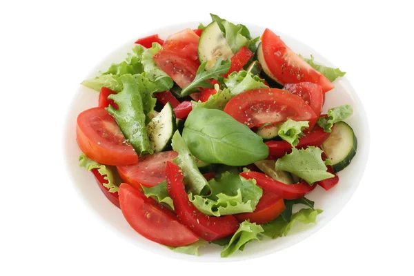 Beyaz tabak salata — Stok fotoğraf