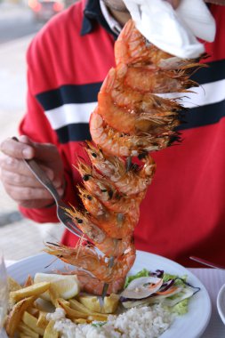 Grilled shrimps clipart
