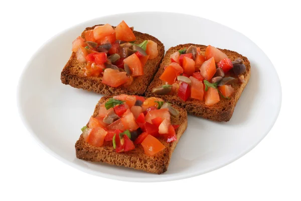 Toasts mit Tomaten — Stockfoto