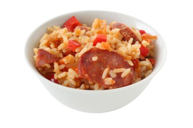 Rice with sausages