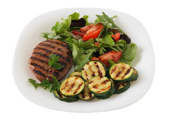 Gegrillter Truthahn-Hamburger mit Salat — Stockfoto