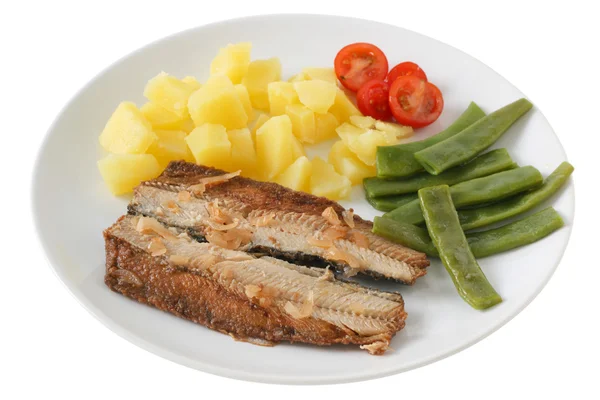Ryba se salátem — Stock fotografie