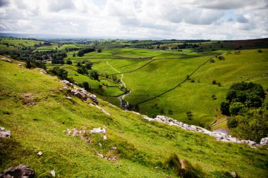 Beautiful landscape in Yorkshire Dales National Park in England clipart