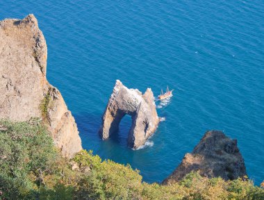 Golden gate kaya Karadağ, milli park, Kırım, Ukrayna