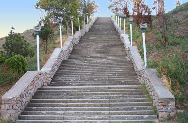 Stairway on the Mitridat mountain in Kerch, Ukraine clipart