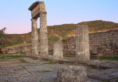 Columns in ancient Pantikapey. Kerch, Crimea, Ukraine clipart