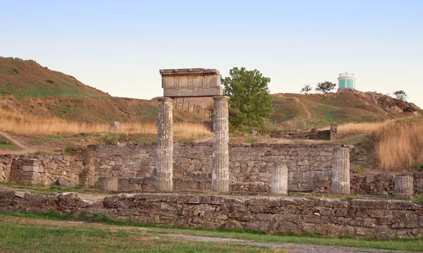 Säulen im antiken Pantikapey. Kertsch, Krim, Ukraine — Stockfoto
